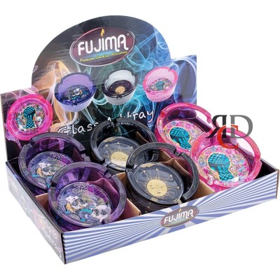 GLASS ASHTRAY 6CT/ DISPLAY - ASST DESIGNS GLASS ASHTRAY 6CT/ DISPLAY - ASST DESIGNS